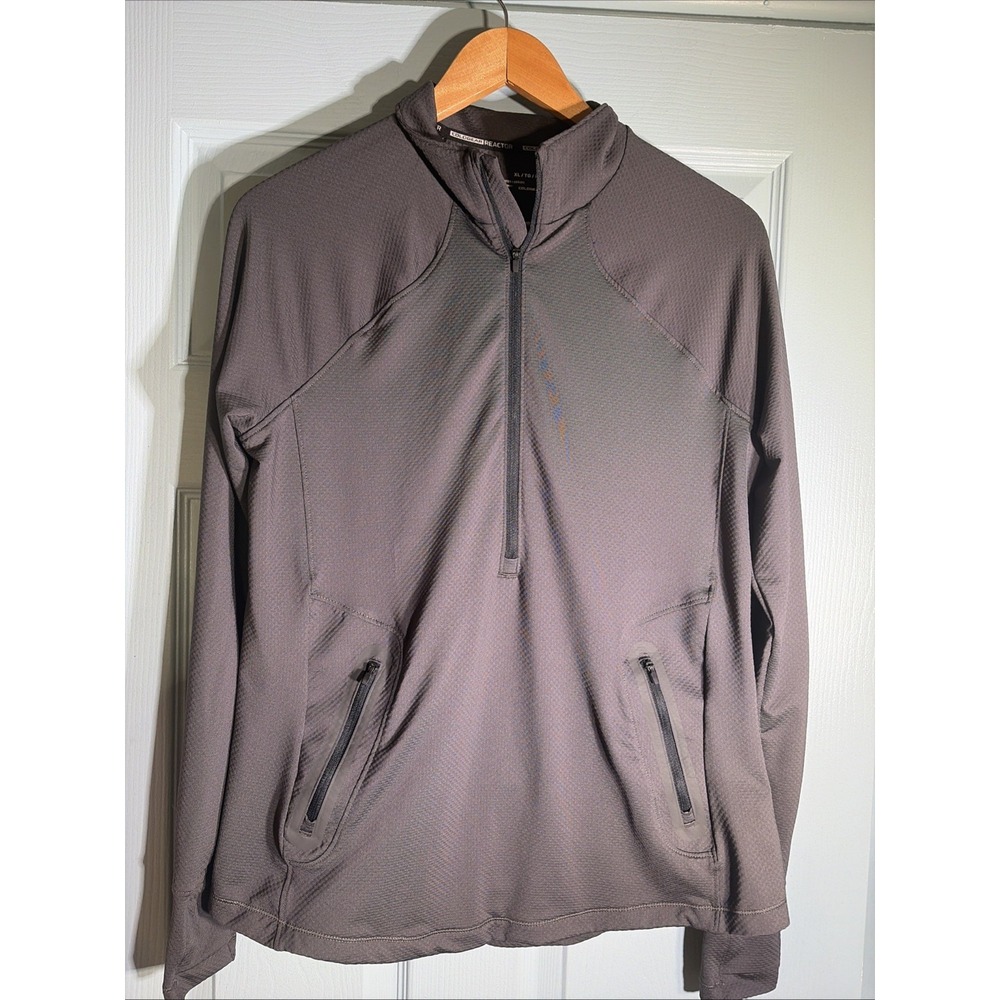 Under Armour Dark Gray Women's Cold Gear Reactor Pullover Top Partial Zip Sz XL